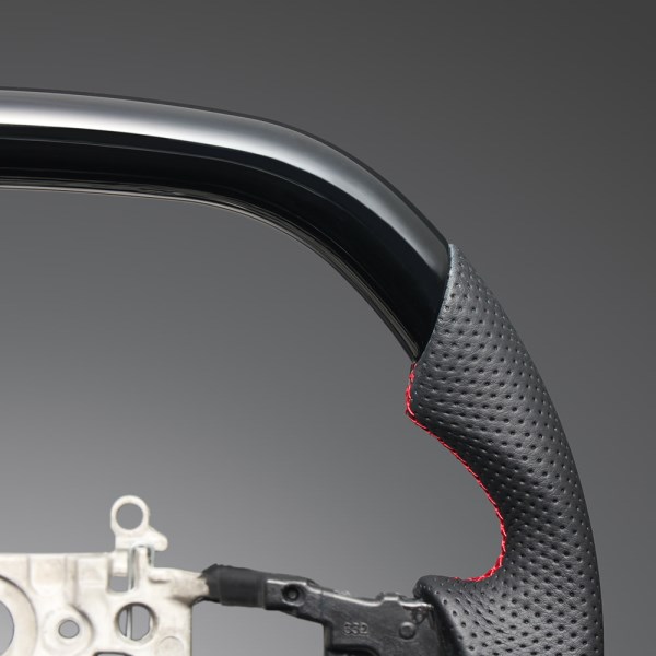 ピアノブラック×ダークグレーレザー×レッドユーロステッチ LS272