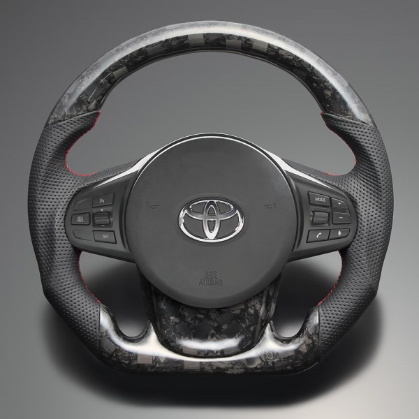 クリアフォージッドカーボン×本革×レッドユーロステッチ LS250