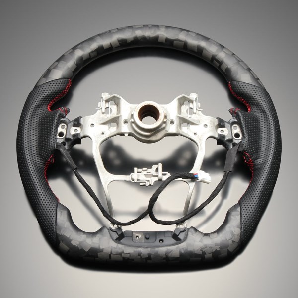 マットフォージッドカーボン×本革×レッドユーロステッチ LS227