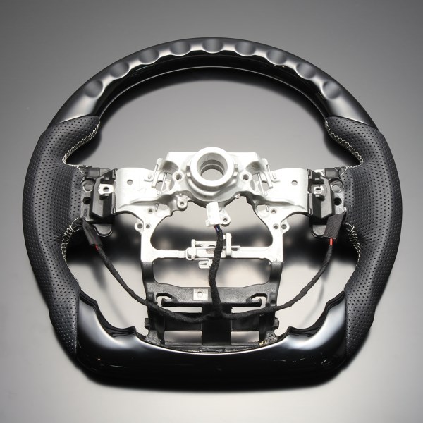 ピアノブラック×ダークグレーレザー×シルバーユーロステッチ LS235